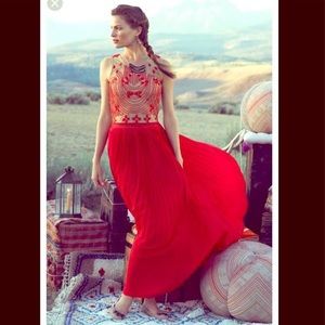 Anthropologie. Rina Dhaka Ruby Red Dress. NWOT.